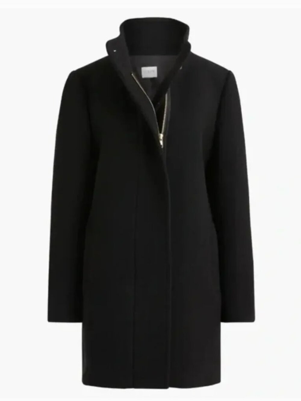J. Crew Women's Long Sleeve City Coat With Button Black size 10 NWT